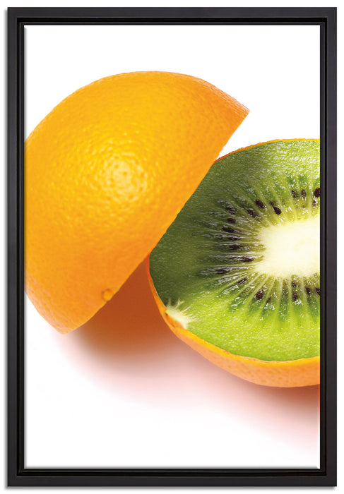 Orangen Kiwi Fruit Früchte Obst auf Leinwandbild gerahmt Größe 60x40
