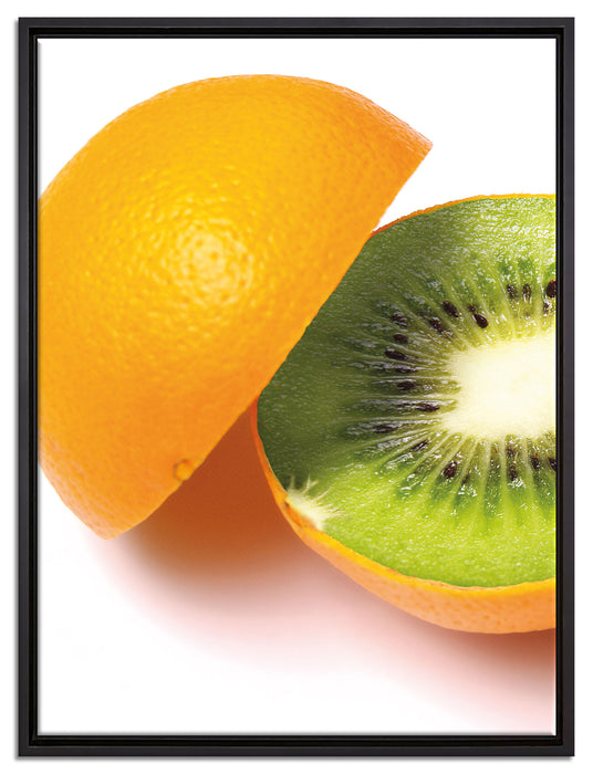 Orangen Kiwi Fruit Früchte Obst auf Leinwandbild gerahmt Größe 80x60