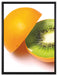 Orangen Kiwi Fruit Früchte Obst auf Leinwandbild gerahmt Größe 80x60