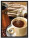 Kaffe Kaffeetasse Kaffee auf Leinwandbild gerahmt Größe 80x60