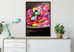 Schokolade Smarties Süßigkeiten auf Leinwandbild gerahmt verschiedene Größen im Wohnzimmer
