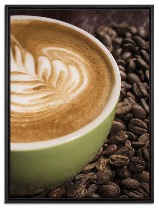 Coffee Cappuccino Kaffee Nachmittag auf Leinwandbild gerahmt Größe 80x60