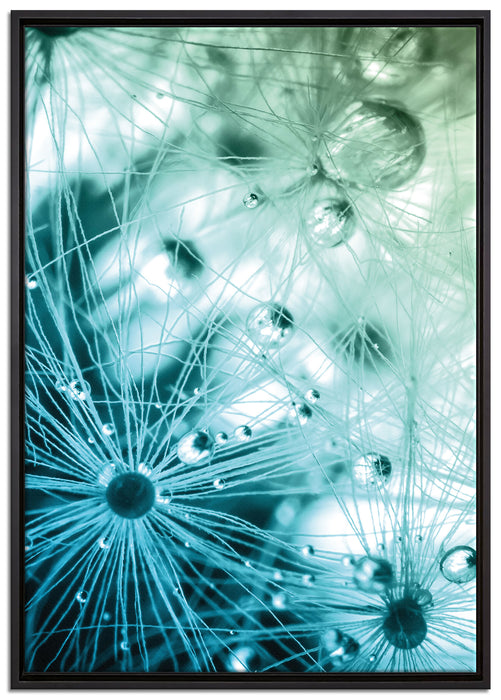 Glasperlen weißes Gras Abstrakt auf Leinwandbild gerahmt Größe 100x70