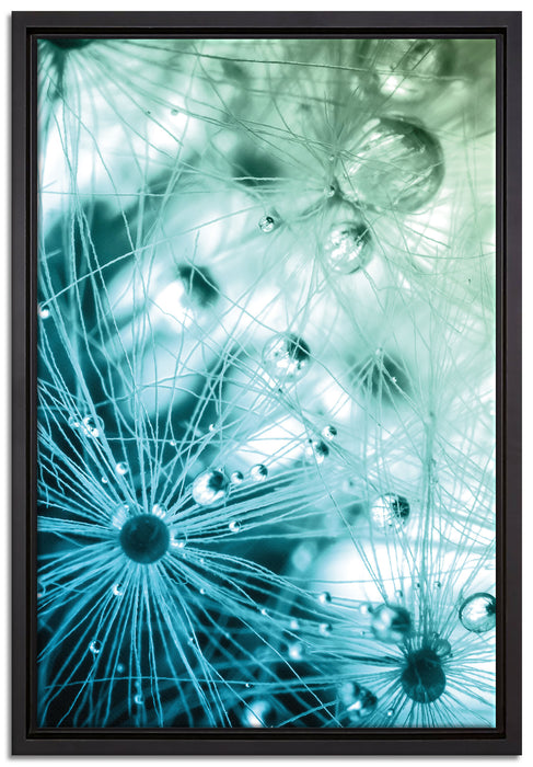 Glasperlen weißes Gras Abstrakt auf Leinwandbild gerahmt Größe 60x40