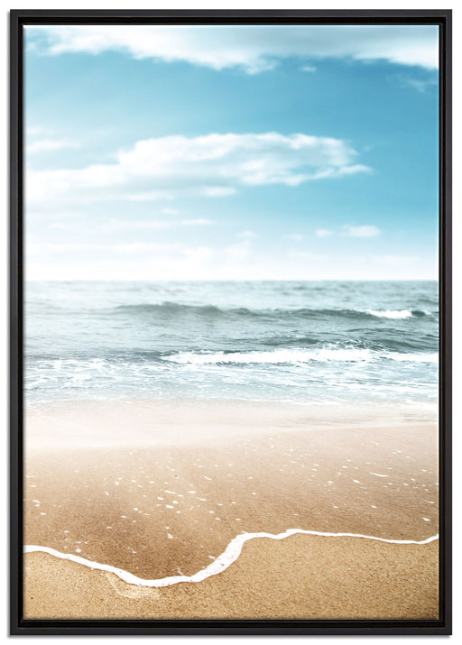 Sonnenschein Beach Strand Himmel auf Leinwandbild gerahmt Größe 100x70