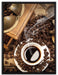 Kaffee Cappucino auf Leinwandbild gerahmt Größe 80x60