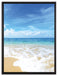 Sand Strand Wellen Sonne auf Leinwandbild gerahmt Größe 80x60
