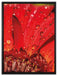 Tautropfen auf roter Blume auf Leinwandbild gerahmt Größe 80x60