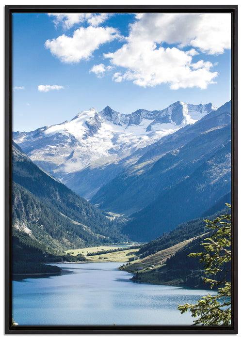 See an Bergen auf Leinwandbild gerahmt Größe 100x70
