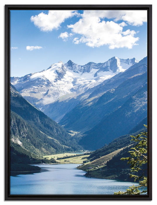 See an Bergen auf Leinwandbild gerahmt Größe 80x60