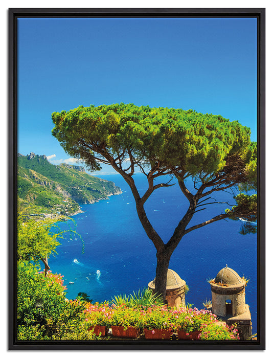 Mediteranes Meer auf Leinwandbild gerahmt Größe 80x60