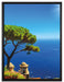 Baum am Azurblauen Meer auf Leinwandbild gerahmt Größe 80x60