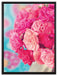 Pinker Rosenstrauß auf Leinwandbild gerahmt Größe 80x60