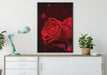 Rote Rosen Valentinstag auf Leinwandbild gerahmt verschiedene Größen im Wohnzimmer