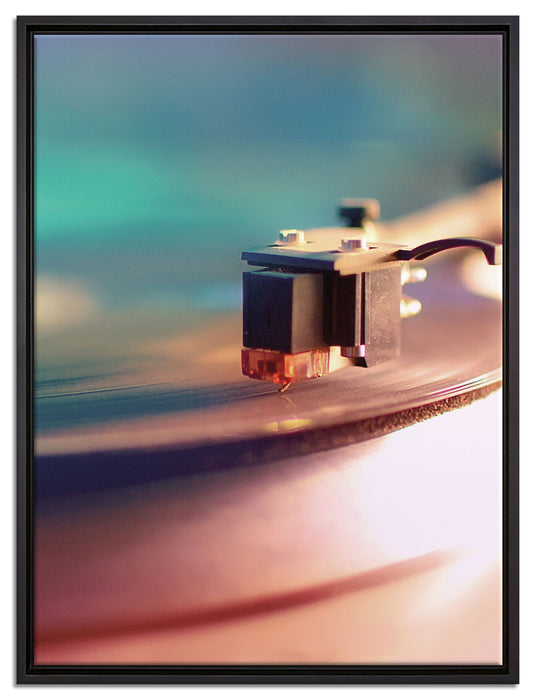 Schallplatte auf Leinwandbild gerahmt Größe 80x60