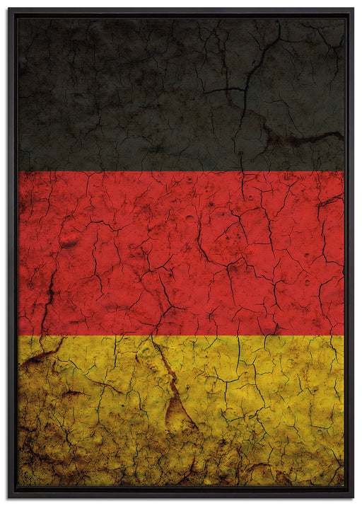 Deutschlandfahne auf Leinwandbild gerahmt Größe 100x70