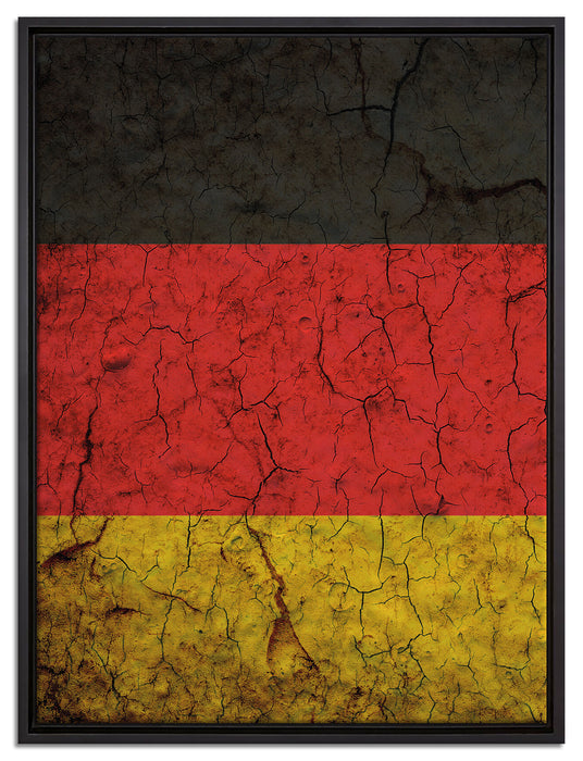 Deutschlandfahne auf Leinwandbild gerahmt Größe 80x60
