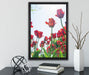 Tulpenfeld auf Leinwandbild gerahmt mit Kirschblüten