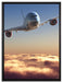 Flugzeug über den Wolken auf Leinwandbild gerahmt Größe 80x60