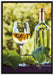 Wein und Weintrauben auf Leinwandbild gerahmt Größe 100x70