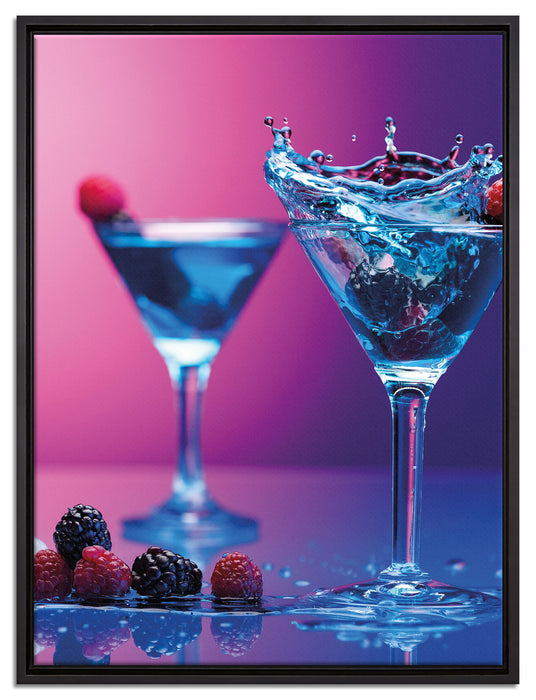 Coole Cocktails auf Leinwandbild gerahmt Größe 80x60