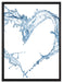 Herz aus Wasser auf Leinwandbild gerahmt Größe 80x60