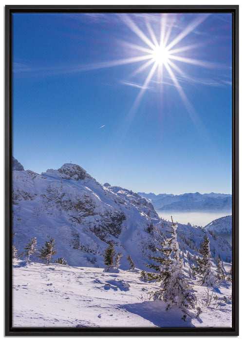 Tannheimer Tal auf Leinwandbild gerahmt Größe 100x70