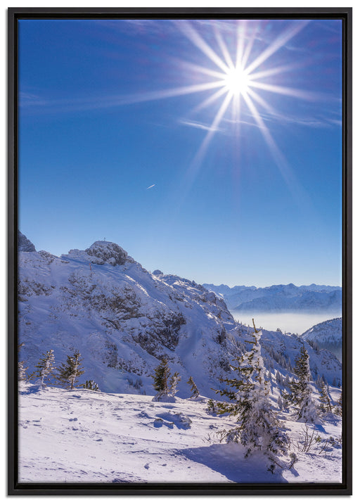 Tannheimer Tal auf Leinwandbild gerahmt Größe 100x70