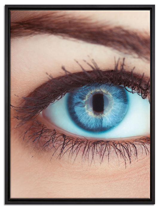Auge einer Frau auf Leinwandbild gerahmt Größe 80x60