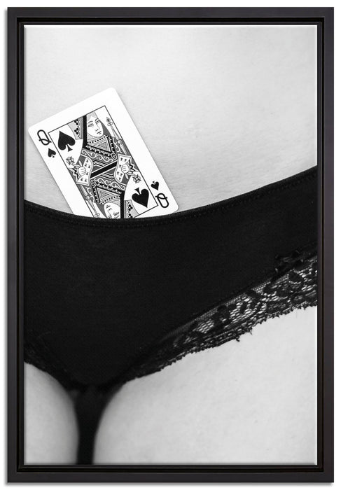 Dark Karte im Höschen auf Leinwandbild gerahmt Größe 60x40