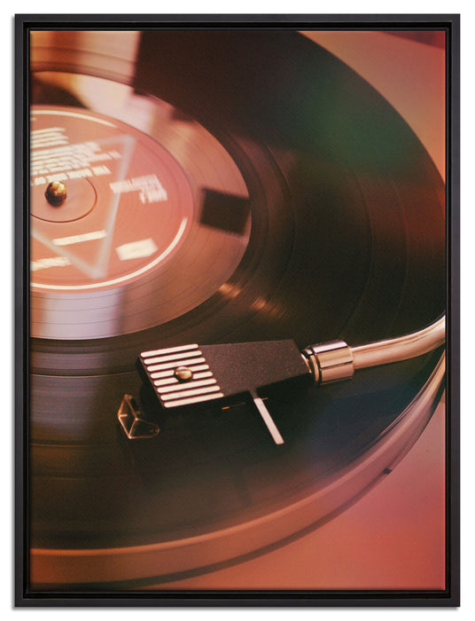 Schallplatte auf Leinwandbild gerahmt Größe 80x60