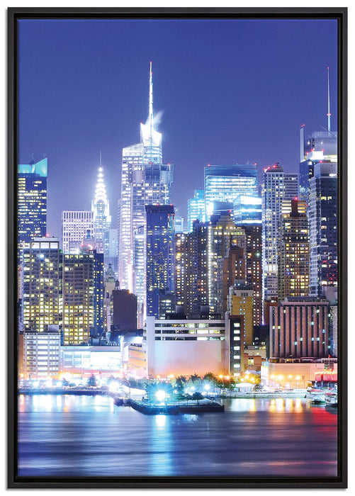 New York Skyline Brücke auf Leinwandbild gerahmt Größe 100x70