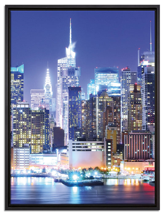 New York Skyline Brücke auf Leinwandbild gerahmt Größe 80x60