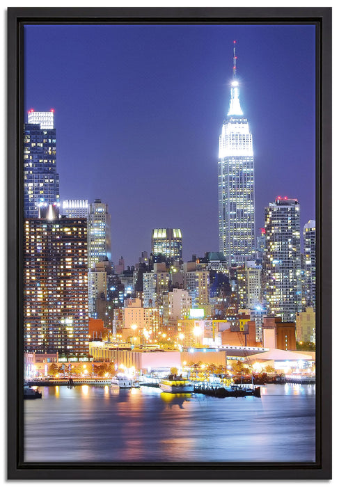 New York Skyline Brücke auf Leinwandbild gerahmt Größe 60x40