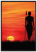 Roter Sonnenuntergang in Afrika auf Leinwandbild gerahmt Größe 100x70