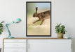 Hüpfender Hase auf Leinwandbild gerahmt verschiedene Größen im Wohnzimmer