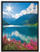 Blumenwiese See auf Leinwandbild gerahmt Größe 80x60
