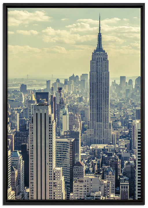 New York Manhattan auf Leinwandbild gerahmt Größe 100x70
