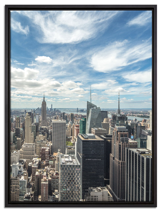 New York Skyline auf Leinwandbild gerahmt Größe 80x60