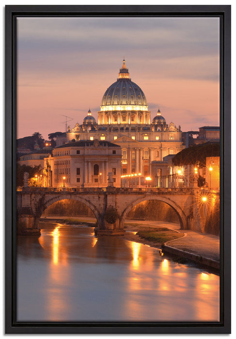 Vatikan Petersplatz auf Leinwandbild gerahmt Größe 60x40