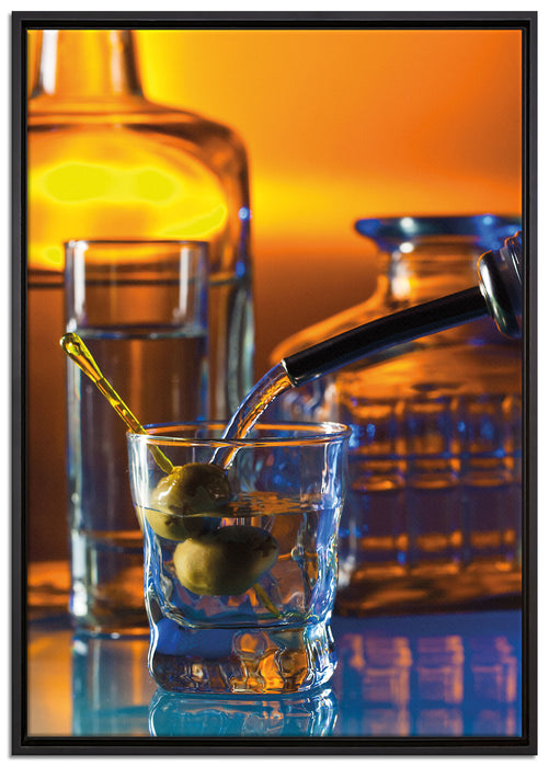 Strong alcohol auf Leinwandbild gerahmt Größe 100x70