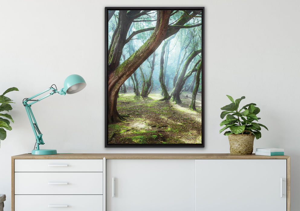 Wald auf Leinwandbild gerahmt verschiedene Größen im Wohnzimmer