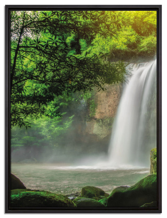 Wasserfall auf Leinwandbild gerahmt Größe 80x60