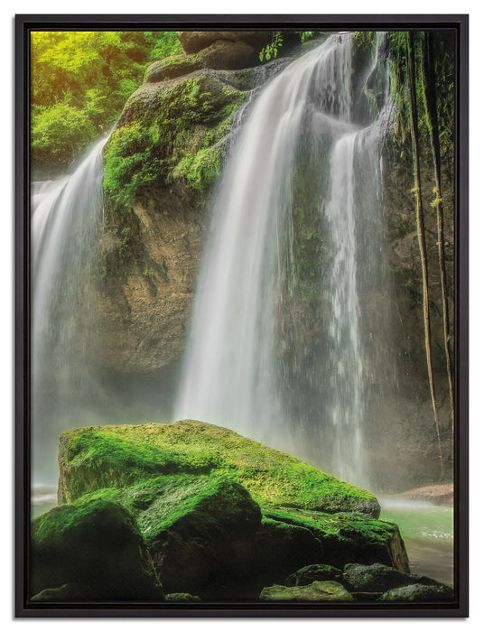 Wasserfall auf Leinwandbild gerahmt Größe 80x60