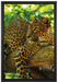 Leopard auf Ast auf Leinwandbild gerahmt Größe 60x40