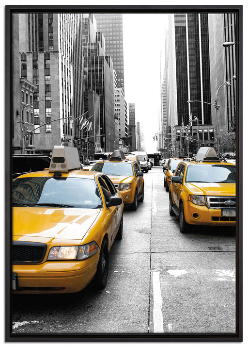 Cityverkehr New York auf Leinwandbild gerahmt Größe 100x70