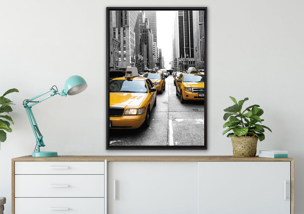 Cityverkehr New York auf Leinwandbild gerahmt verschiedene Größen im Wohnzimmer