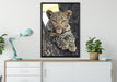 Leopardenbaby auf Leinwandbild gerahmt verschiedene Größen im Wohnzimmer