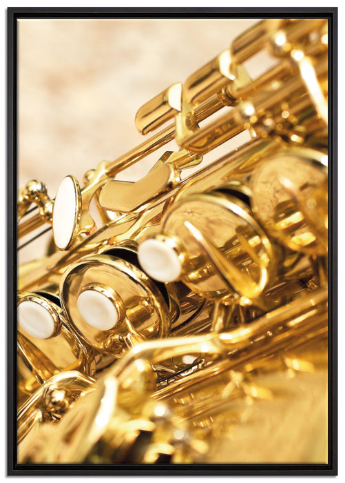 Saxophon auf Leinwandbild gerahmt Größe 100x70