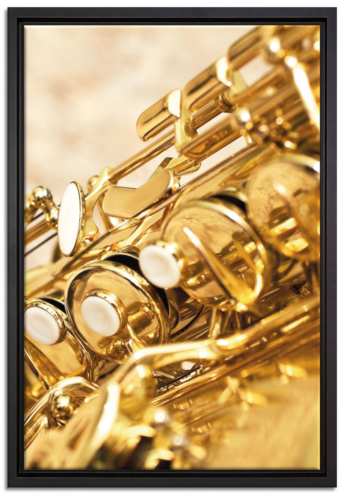 Saxophon auf Leinwandbild gerahmt Größe 60x40